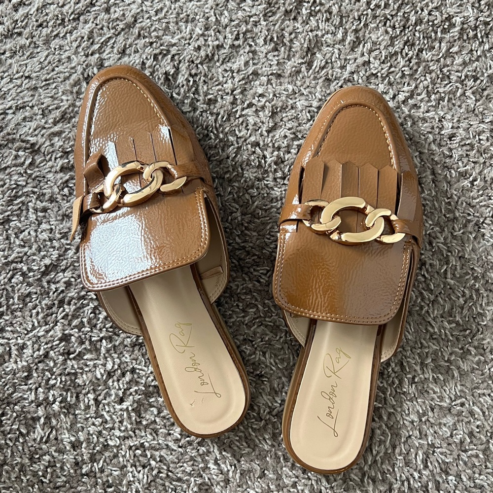 London rag slip on mules